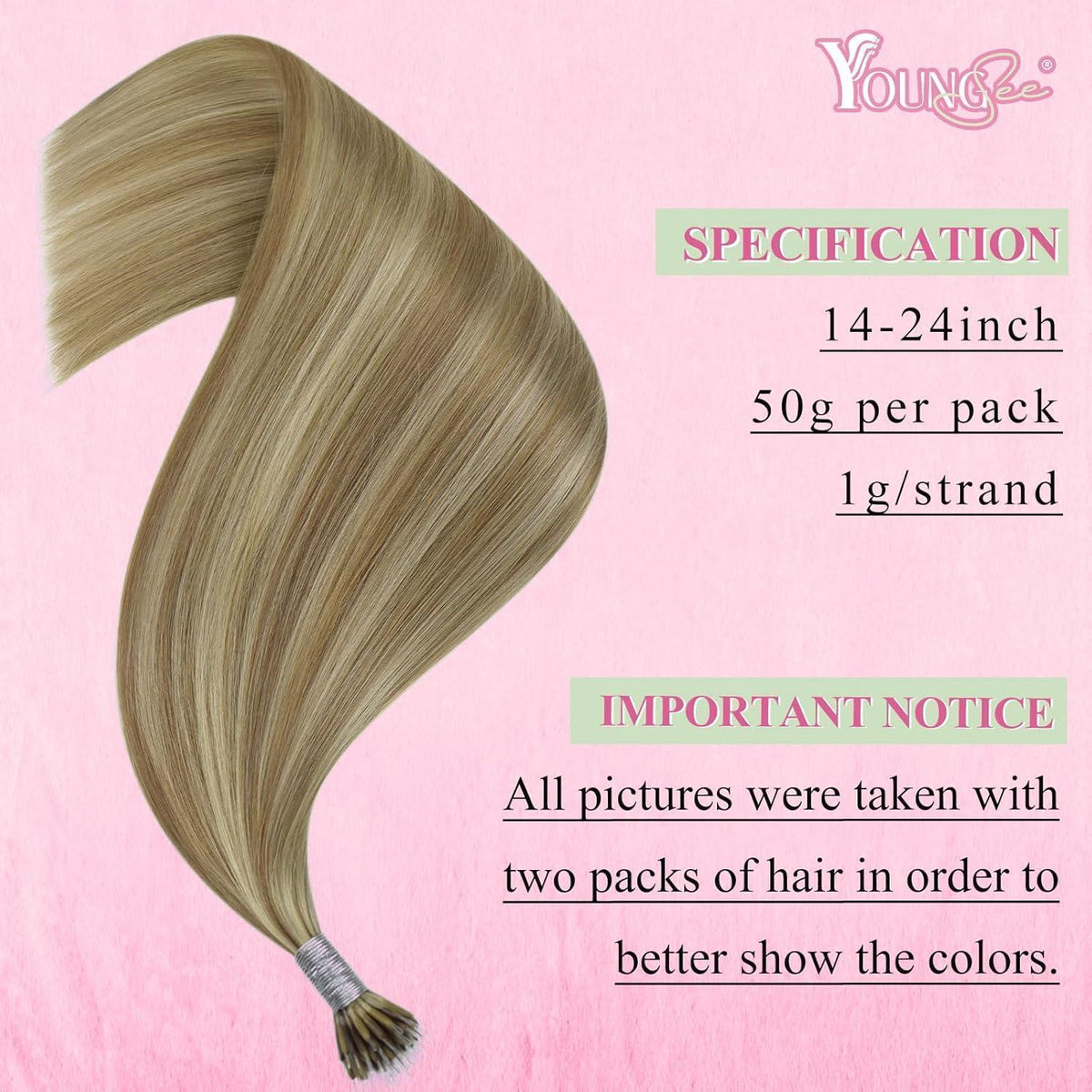 Echthaar Nano Extensions Blond 55 cm – Haarverlängerung