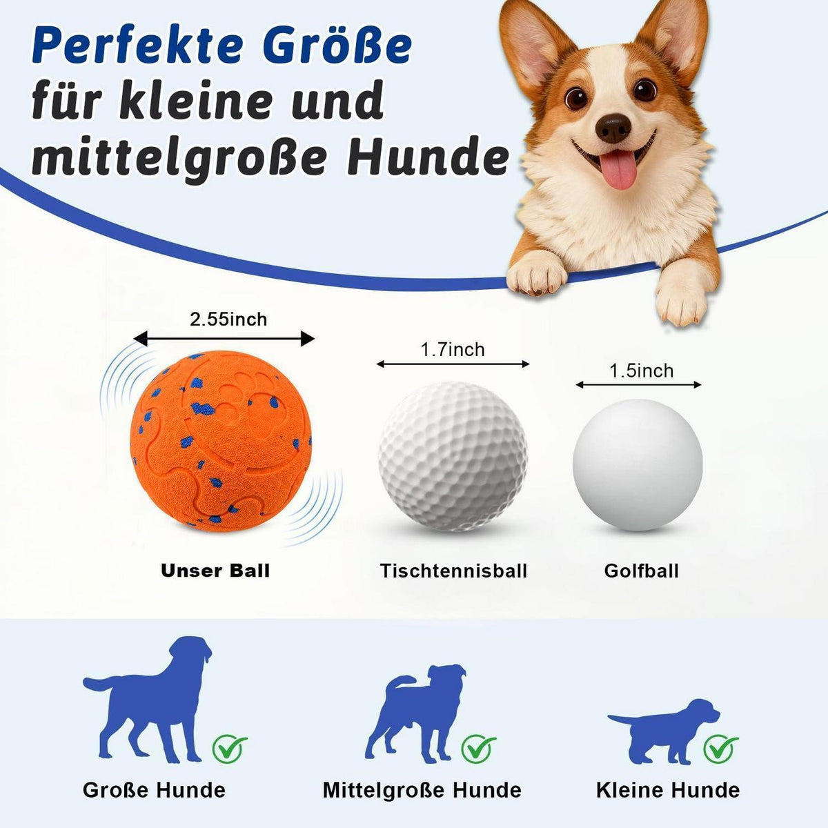 Interaktiver Hundeball mit 3 Modi – Intelligenzspielzeug für Hunde