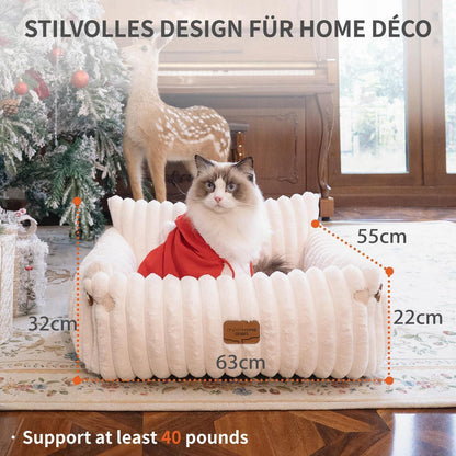 Flauschiges Katzensofa mit abnehmbarem Bezug – 63x55 cm