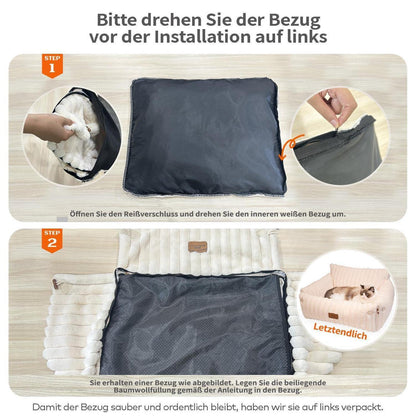 Flauschiges Katzensofa mit abnehmbarem Bezug – 63x55 cm