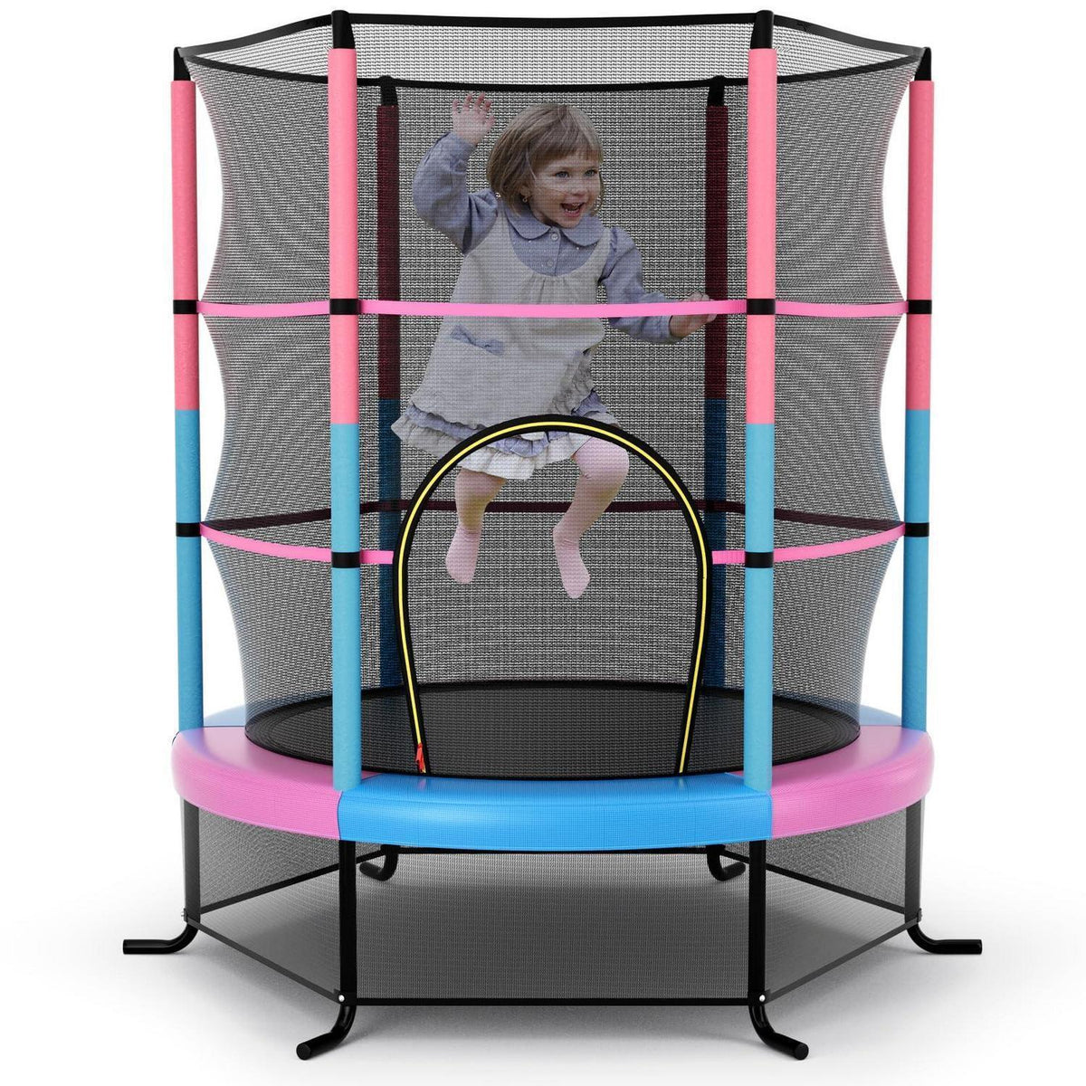 GYMAX Gartentrampolin 165 cm mit Sicherheitsnetz