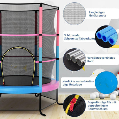 GYMAX Gartentrampolin 165 cm mit Sicherheitsnetz