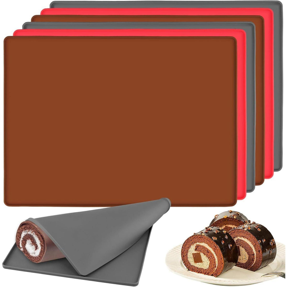 6x Silikon Backblech 30x40cm mit Rand – Antihaft Backmatte