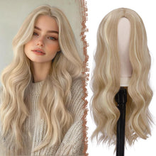 Lange Lockige Perücke Dreckiges Blond 60cm – Mittelscheitel