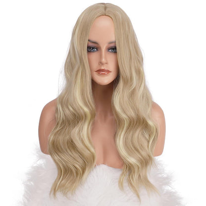 Lange Lockige Perücke Dreckiges Blond 60cm – Mittelscheitel