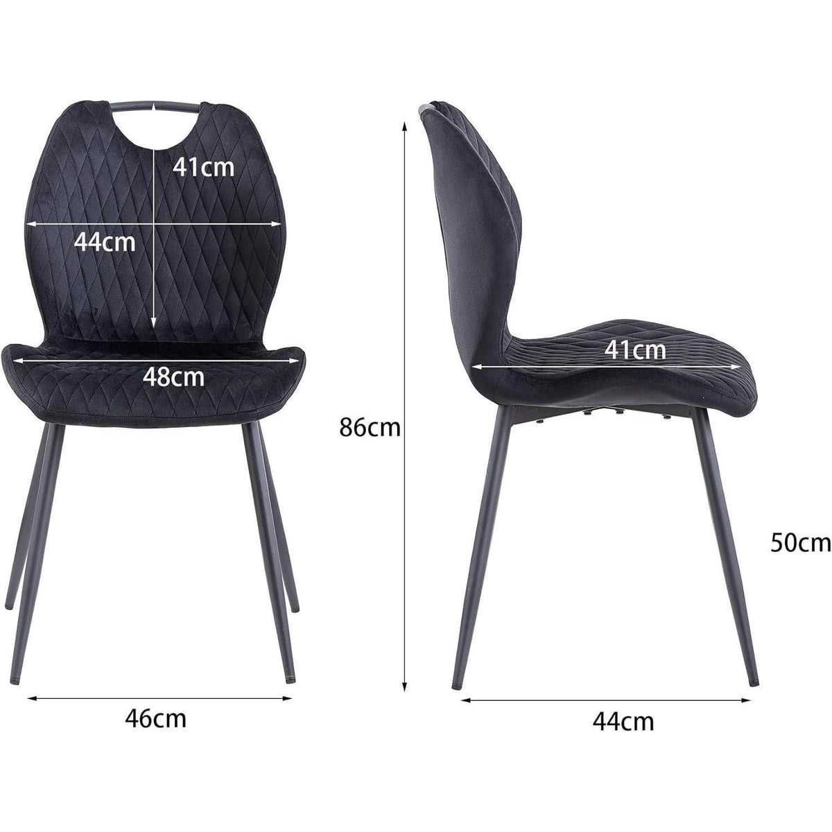 Esszimmerstühle Set 4 – Modern & Bequem Schwarz