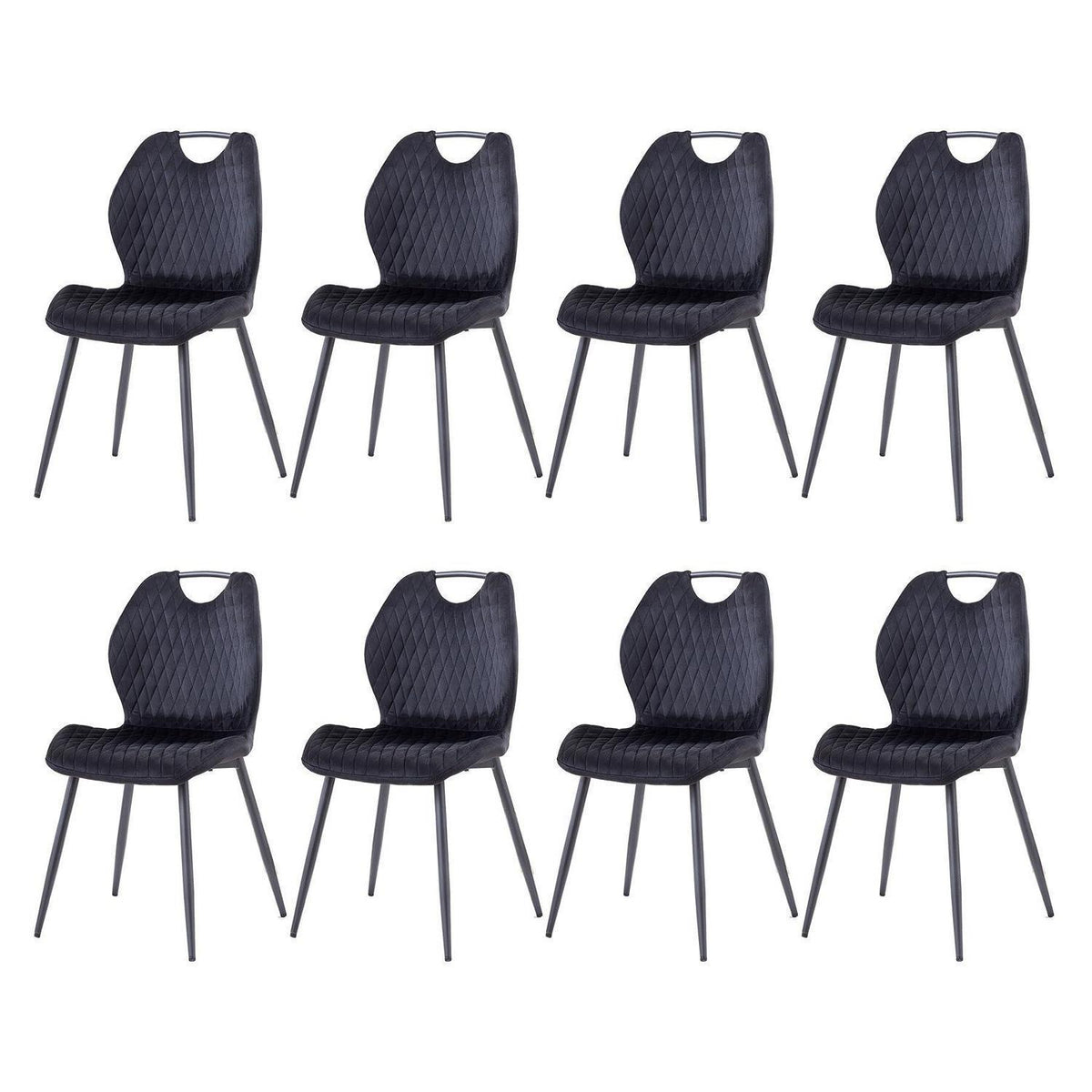Esszimmerstühle Set 8 – Modern, Bequem & Robust Schwarz
