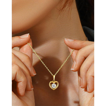 Silberkette Damen Herz 925 mit 0,5 Karat Moissanite