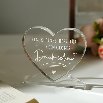Dankeschön Geschenk Herz Acryl - Danke für Alles & Wertschätzung