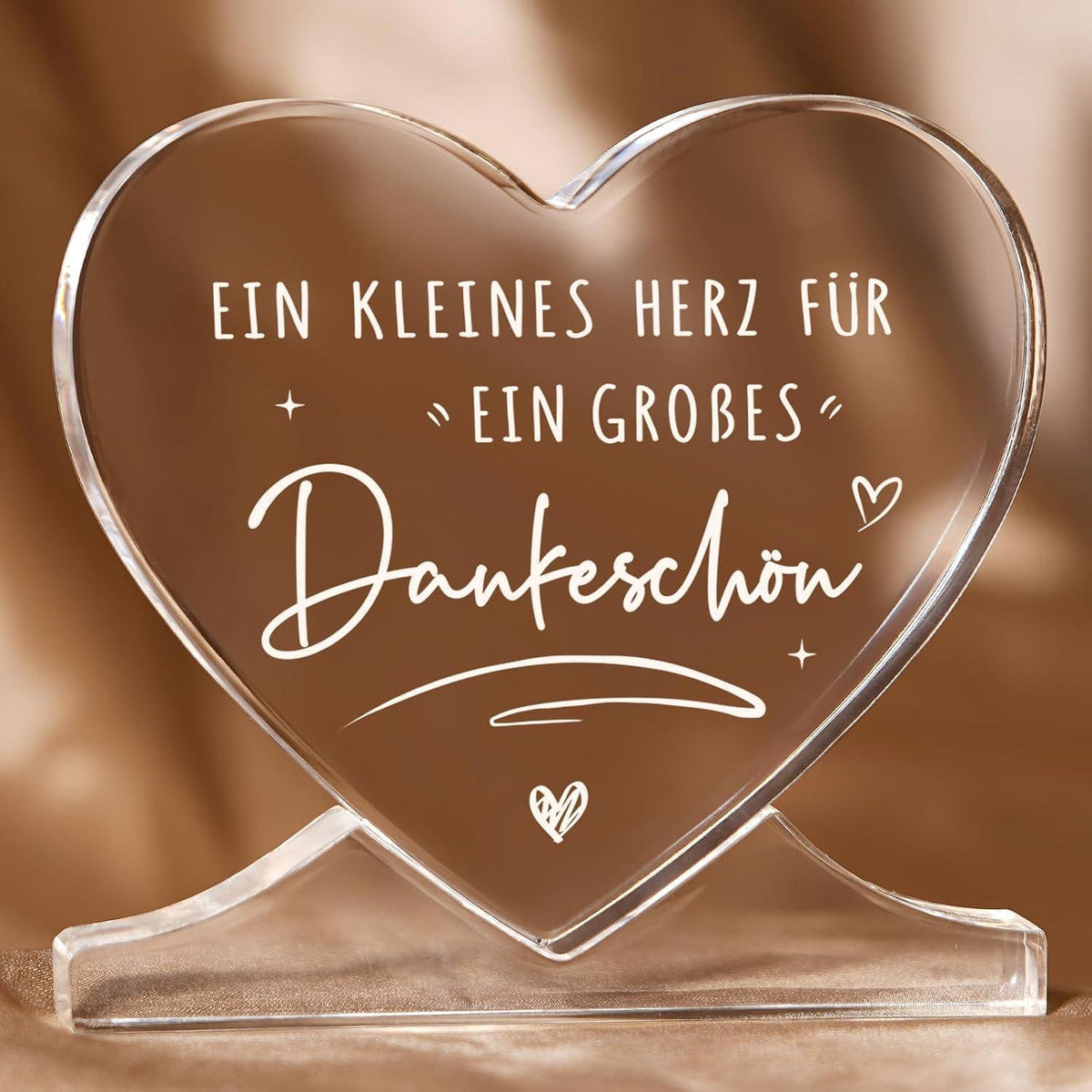 Dankeschön Geschenk Herz Acryl - Danke für Alles & Wertschätzung