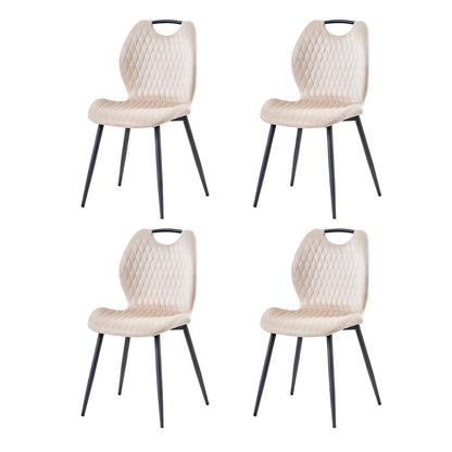 Beige Esszimmerstühle 4er-Set mit Stoff & Metallbeinen
