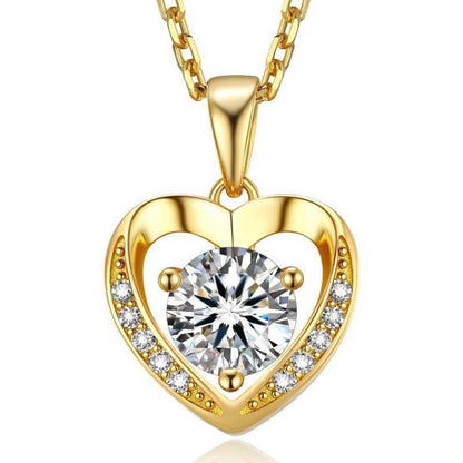 Silberkette Damen Herz 925 mit 1 Karat Moissanite