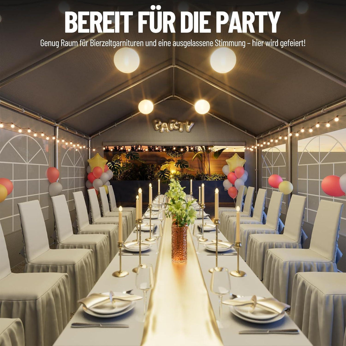 Pavillon 4x6m mit Seitenwänden – Dein Partyzelt für Grill & mehr