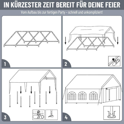 Pavillon 4x6m mit Seitenwänden – Dein Partyzelt für Grill & mehr