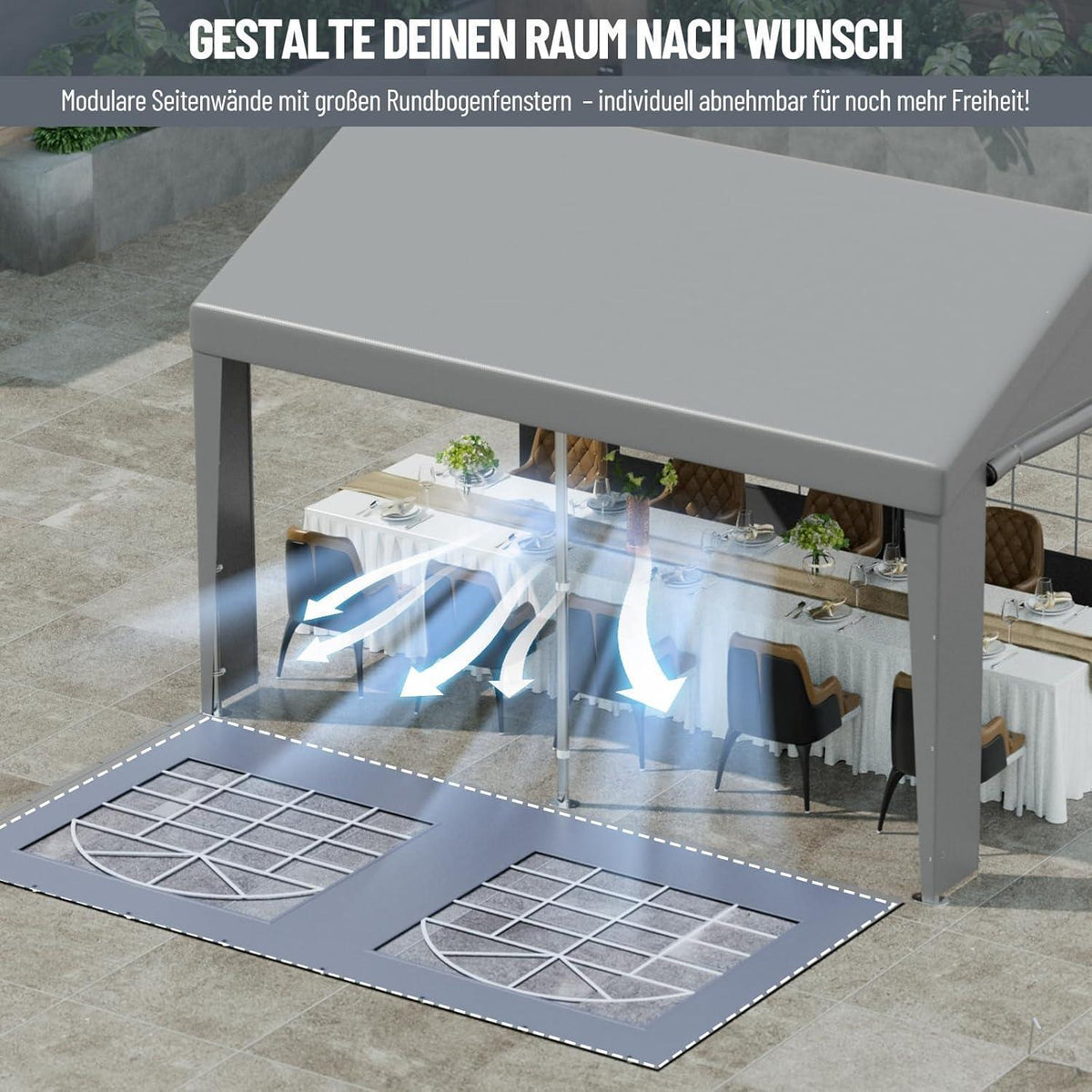 Pavillon 3x4m mit Seitenwänden – Dein Partyzelt für Grill & mehr