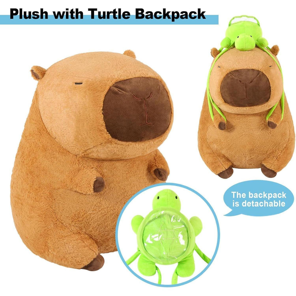 XXL Capybara Kuscheltier 90cm - Weiches Plüschkissen Stofftier
