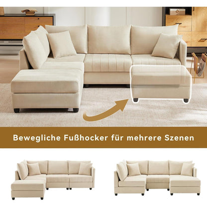 Modernes Ecksofa Zyloyal10 – 5-Sitzer, Modular, Beige