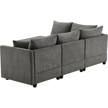 Modernes Ecksofa Zyloyal10 – 5-Sitzer, Modular, Grau
