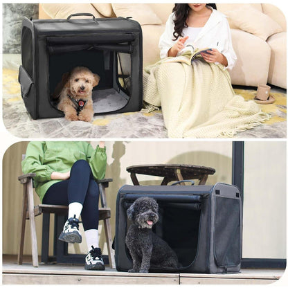 Faltbare Hundebox 61x52x45cm – Atmungsaktiv & Sicher für Reisen