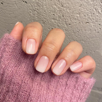 Kurze Ombré Rosa French Nägel zum Aufkleben
