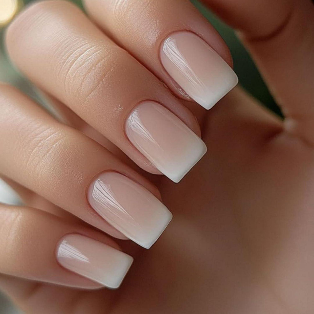 Kurze Ombré Rosa French Nägel zum Aufkleben