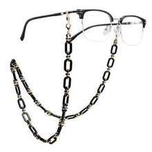 Brillenkette Schwarz Acryl – Damen Anti Verlust Maske & Halteband