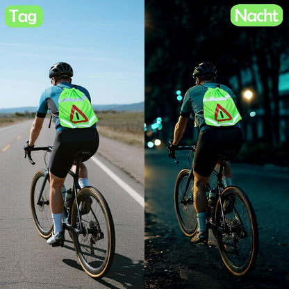 Helmtasche mit Kordelzug – Fluoreszierend & Warndreieck