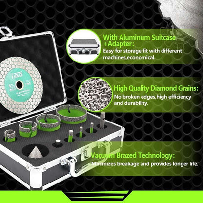 Diamant Fliesenbohrer Set M14 mit Trennscheibe & Zubehör