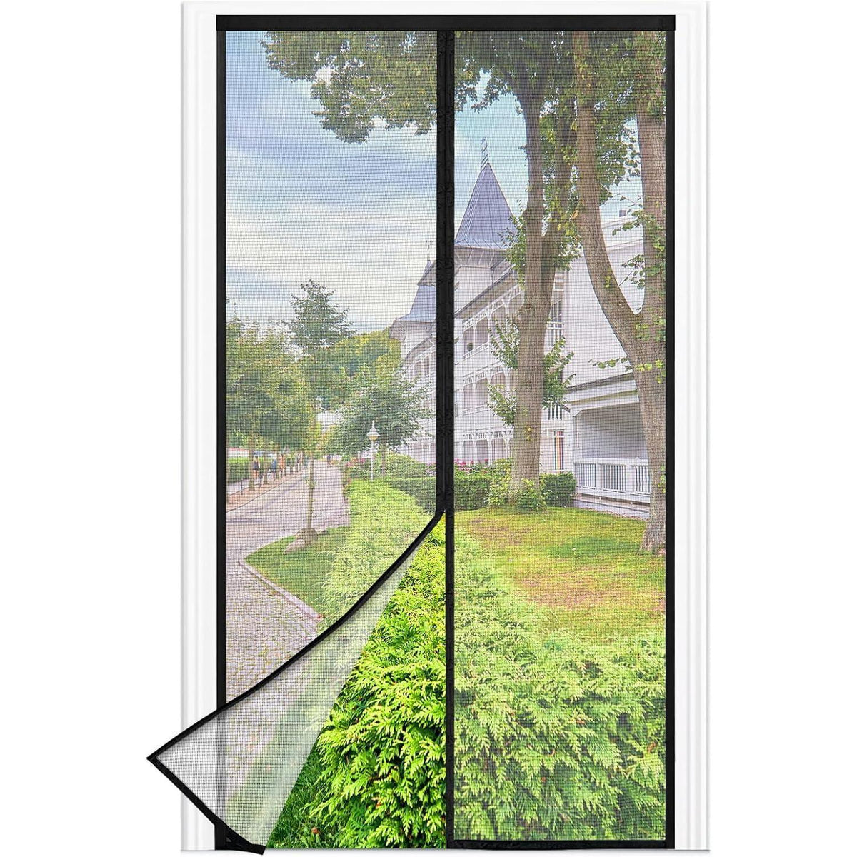 Fliegengitter Balkontür 150x220cm Schwarz mit starken Magneten