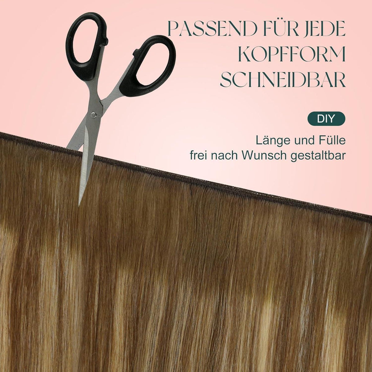 Echthaar Tressen Balayage Braun Ombre Blond 30cm