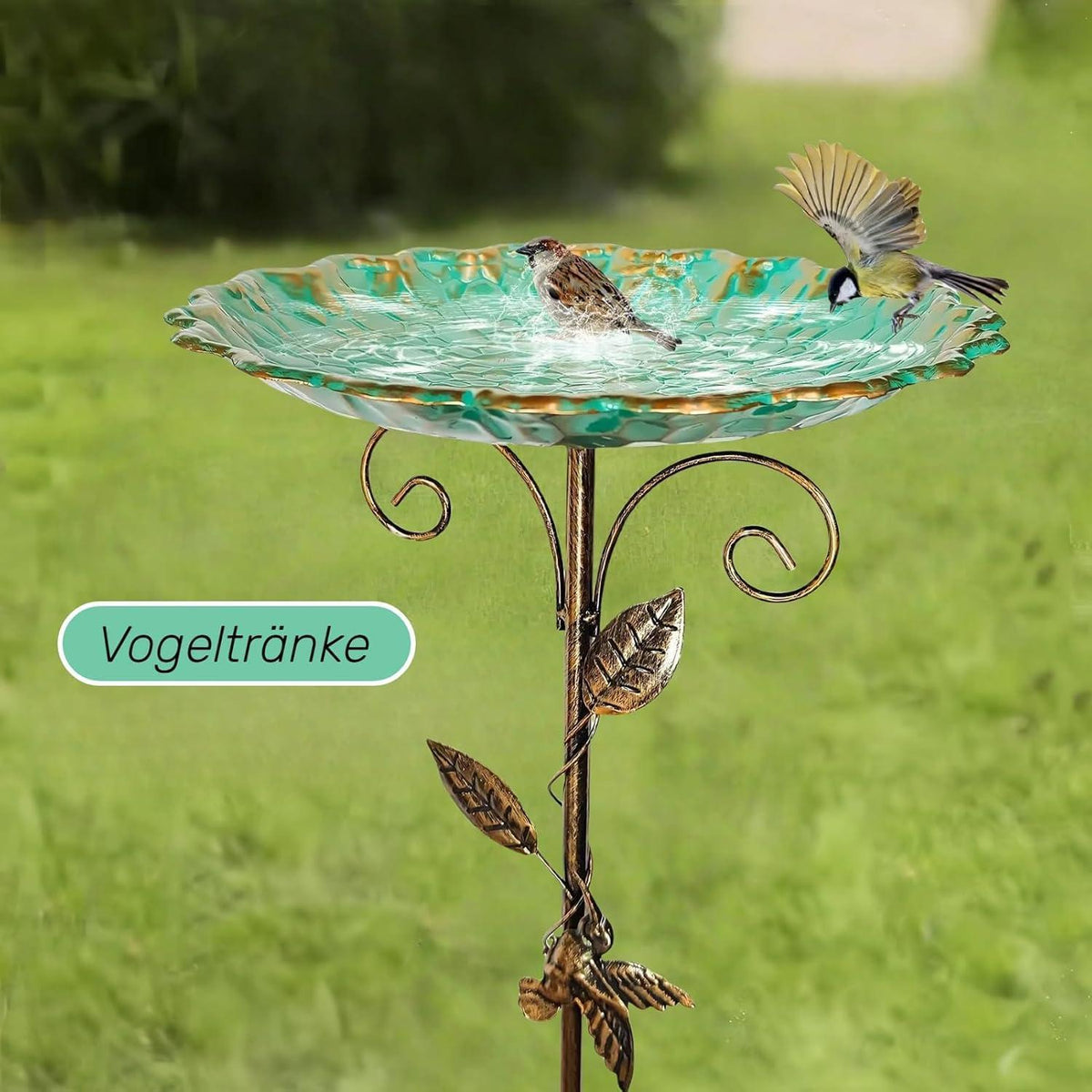 Vintage Vogeltränke Metall – Winterfestes Vogelbad für den Garten