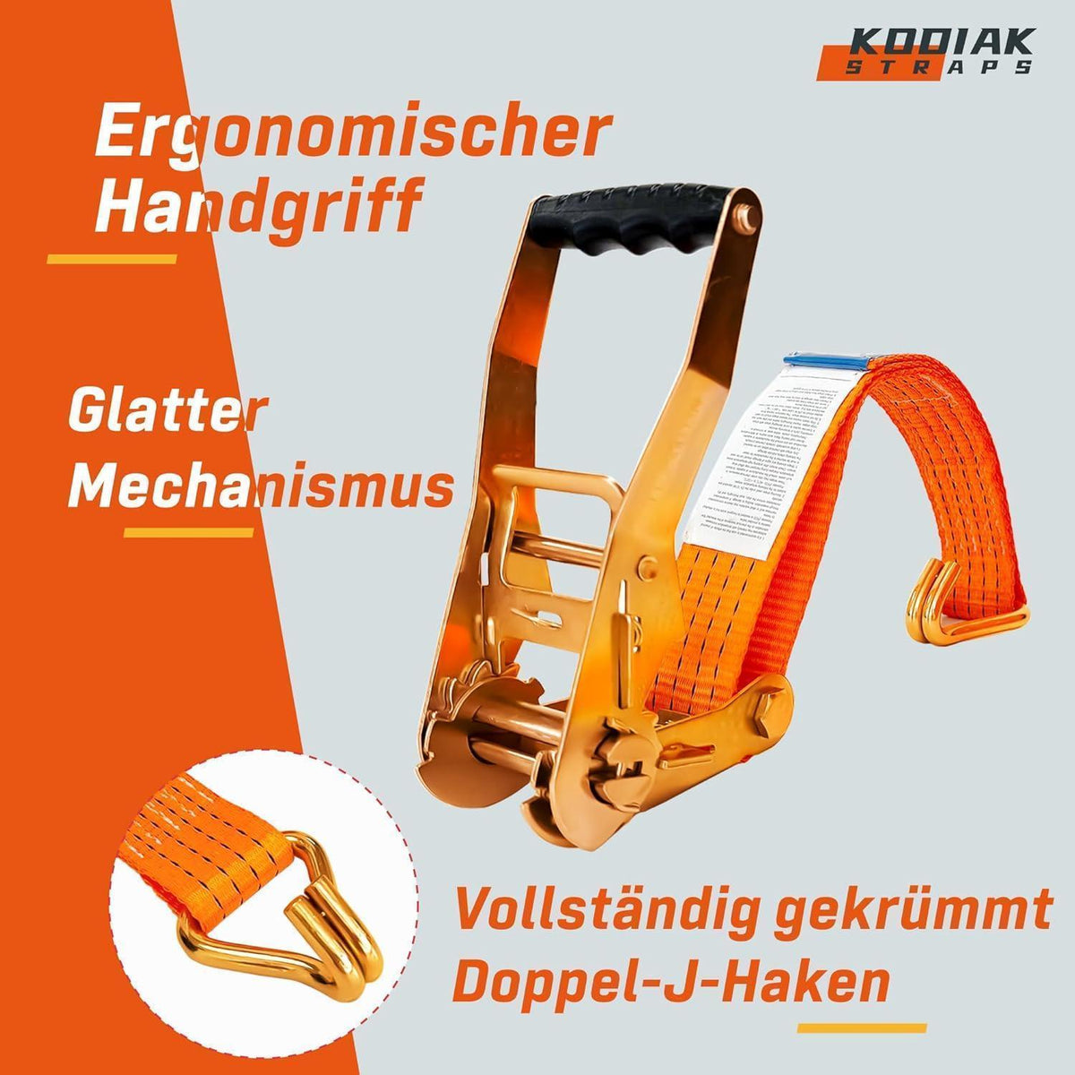 8 Spanngurte 8m | 4000kg | Orange Ratschengurt