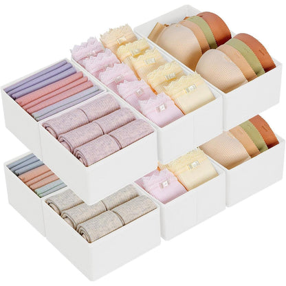 Schubladen Organizer Set 8 Stück Weiß für Unterwäsche & Socken