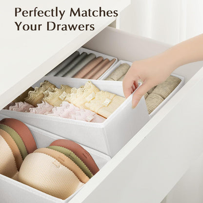 Schubladen Organizer Set 8 Stück Weiß für Unterwäsche & Socken