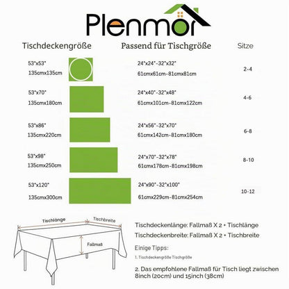 Leinenoptik Tischdecke Blau Rechteckig 220x135cm