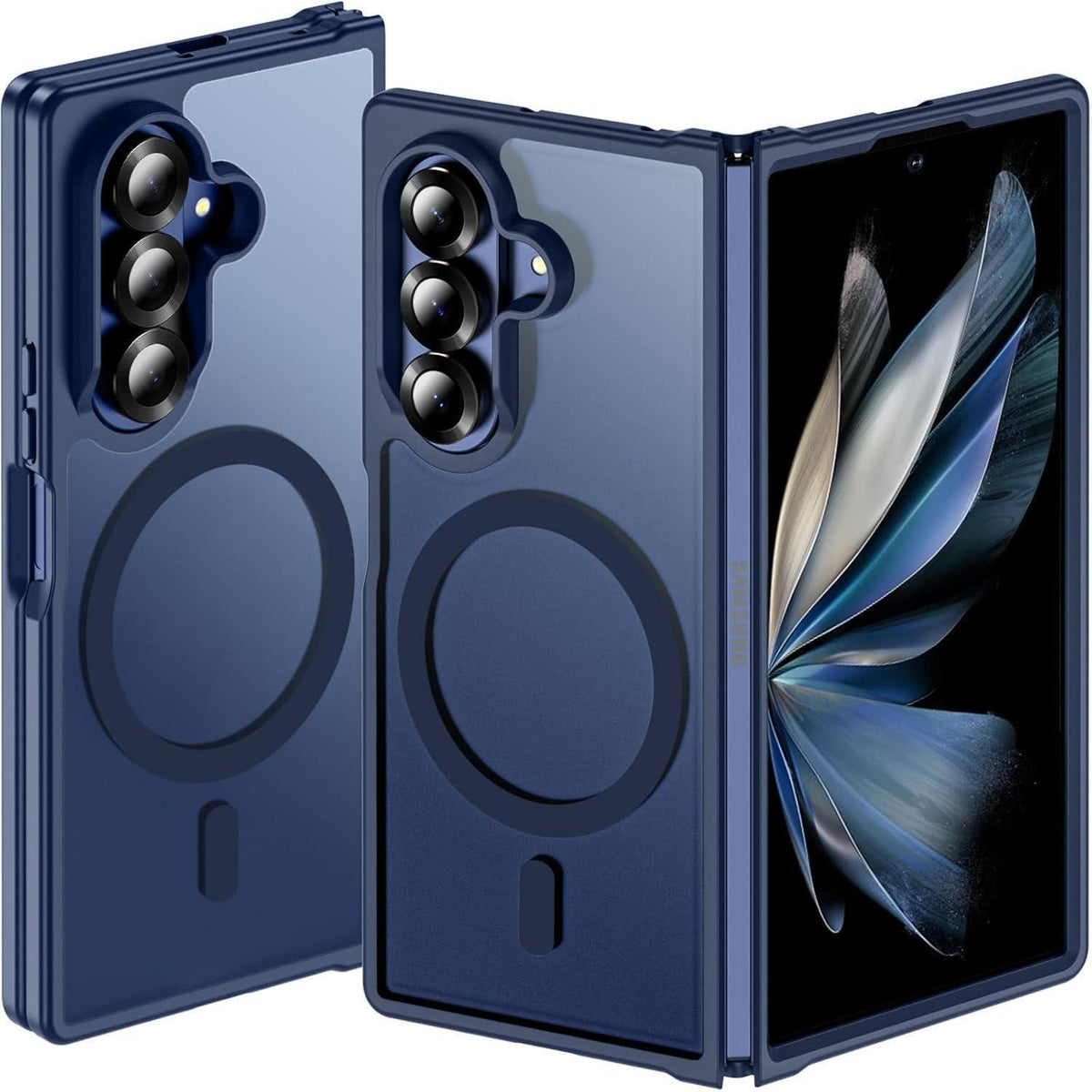 Translucent Matt Handyhülle für Samsung Galaxy Z Fold 7 mit MagSafe, Blau