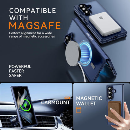 Translucent Matt Handyhülle für Samsung Galaxy Z Fold 7 mit MagSafe, Blau