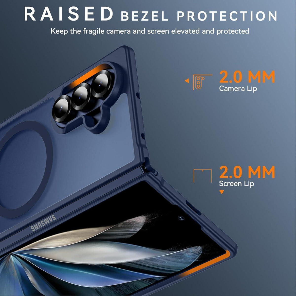 Translucent Matt Handyhülle für Samsung Galaxy Z Fold 7 mit MagSafe, Blau
