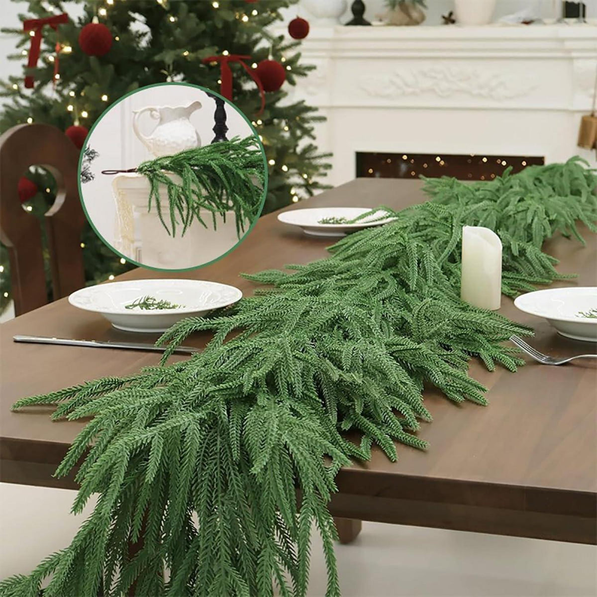 3.6m Tannengirlande Künstlich – Weihnachtliche Deko für Haus & Garten