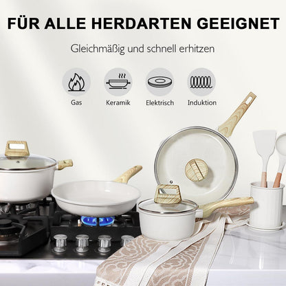 17-teiliges Antihaft-Kochgeschirr Set für Alle Herde