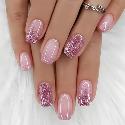 Nägel zum Aufkleben Pink Farbverlauf – French Tip Press On Nails