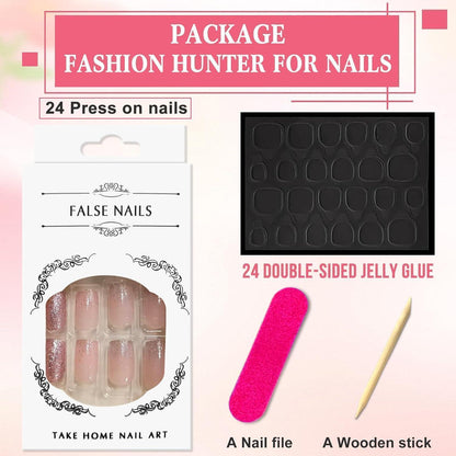 Nägel zum Aufkleben Pink Farbverlauf – French Tip Press On Nails