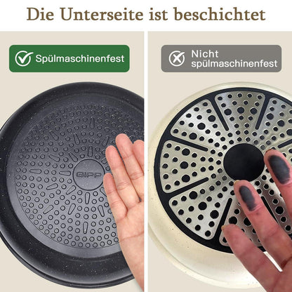 21-teiliges Granit Kochgeschirr Set mit abnehmbaren Griffen