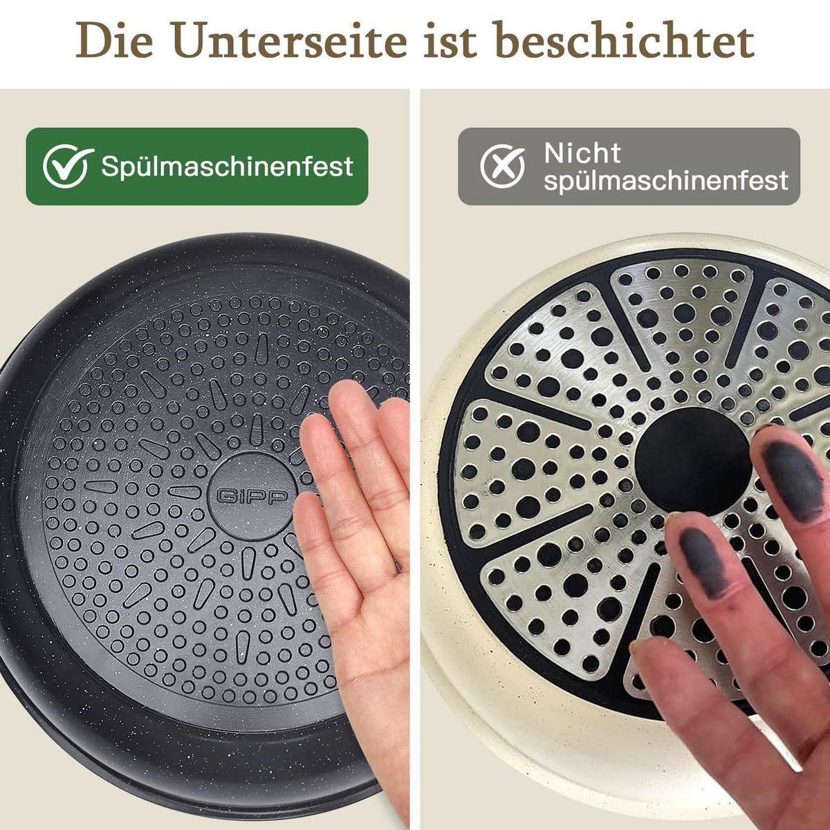 15-teiliges Granit-Kochgeschirr Set mit abnehmbaren Griffen