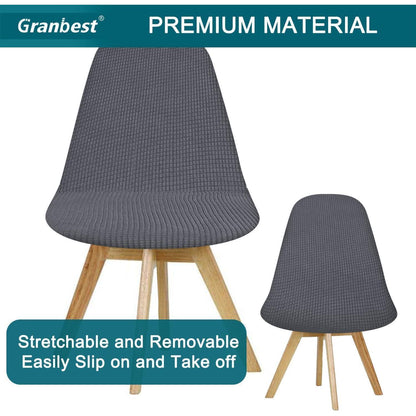 Jacquard Stuhlhussen Set 6 | Grau | Elastisch & Dekorativ