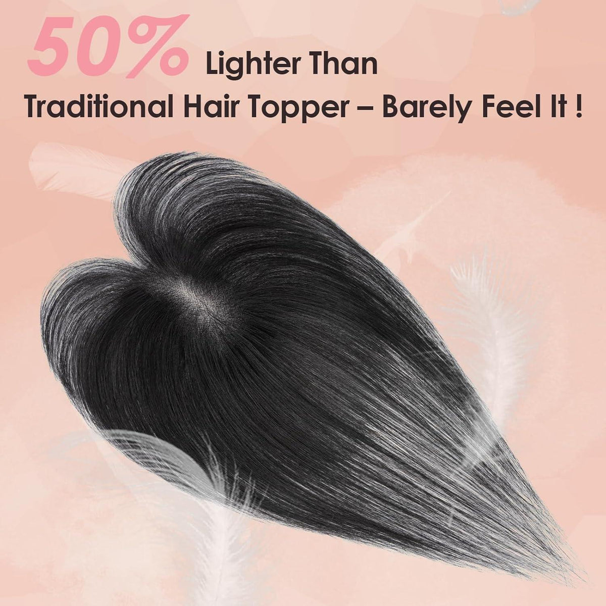 Haartopper Echthaar Schwarz mit Wispy Pony – Clip-In für Dünnes Haar
