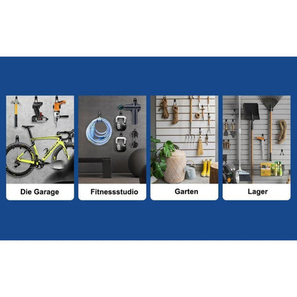 12er Pack Garagenhaken für Werkzeug, Fahrrad & Leiter (Schwarz)