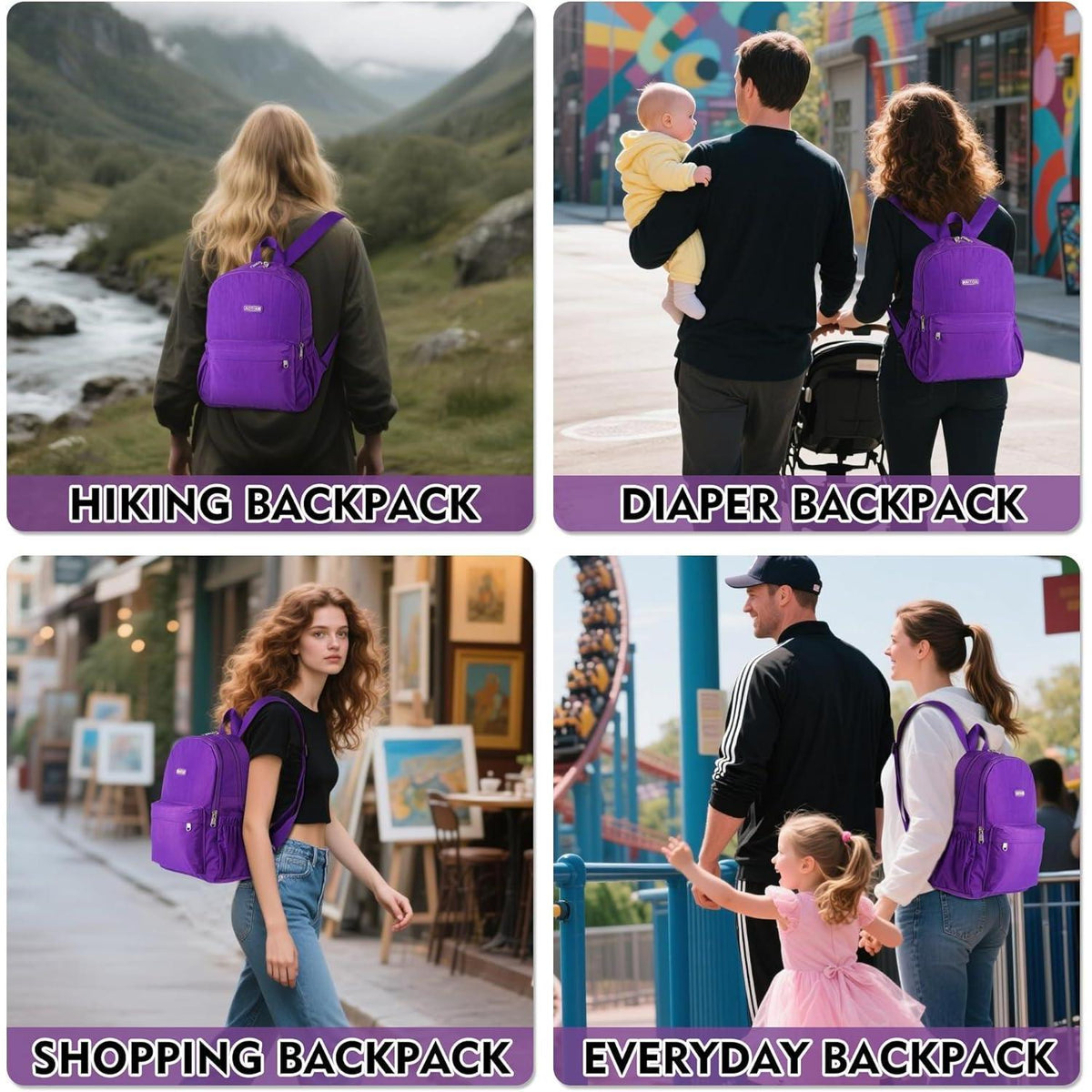 Leichter Damen Wander Rucksack Lila