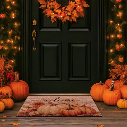 Herbst Fußmatte mit Kürbis Motiv – Rutschfest & Dekorativ