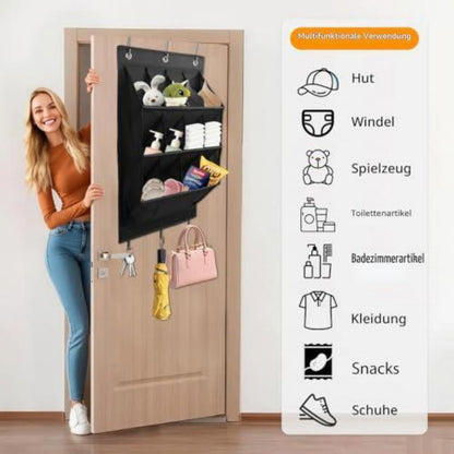 Hängender Schuh Organizer mit 12 Taschen – Über Tür Schuhregal Schwarz